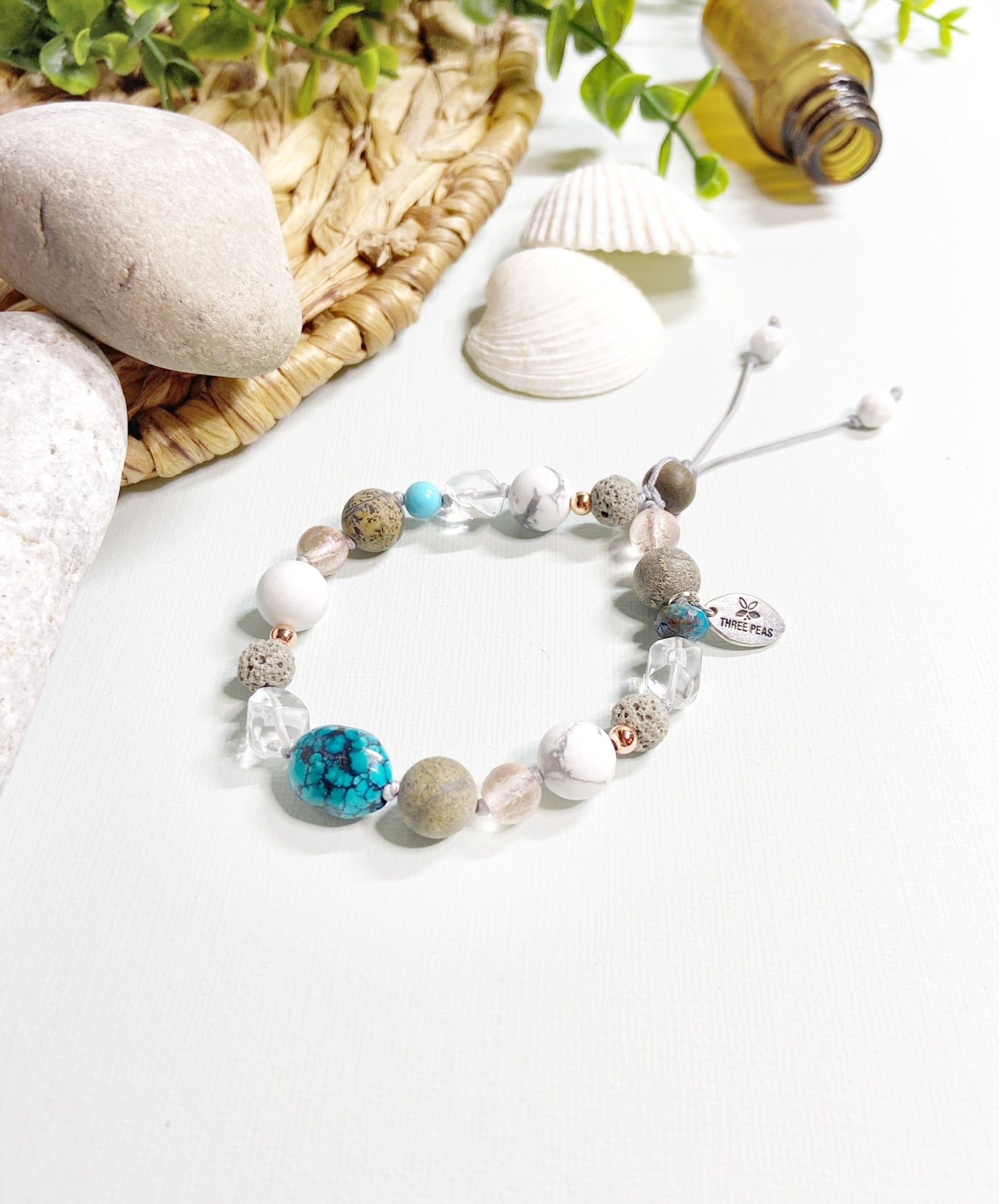 017-021 Adjustable Diffuser Bracelet - peach - 2