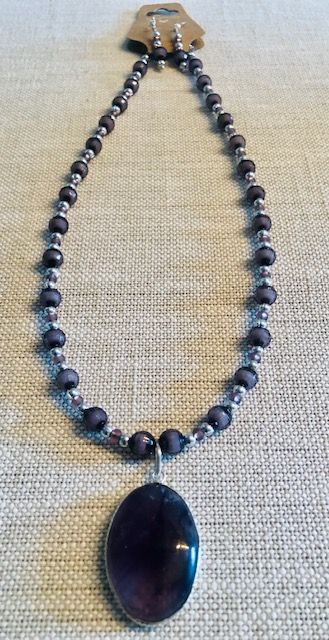 015096 Amethyst Necklace & Earrings - 1