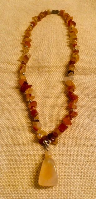 015115  Orange Agate Necklace - 1