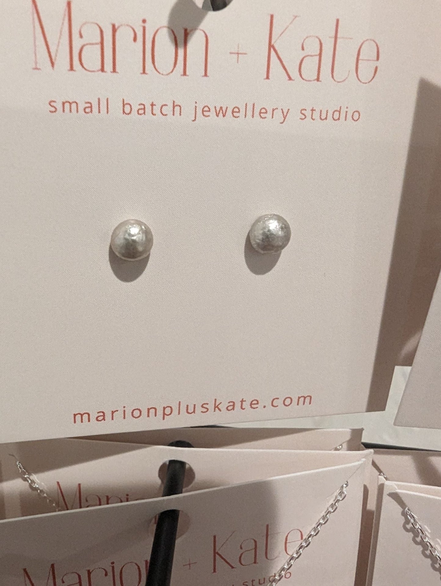 040108 Silver Nugget Studs - 1