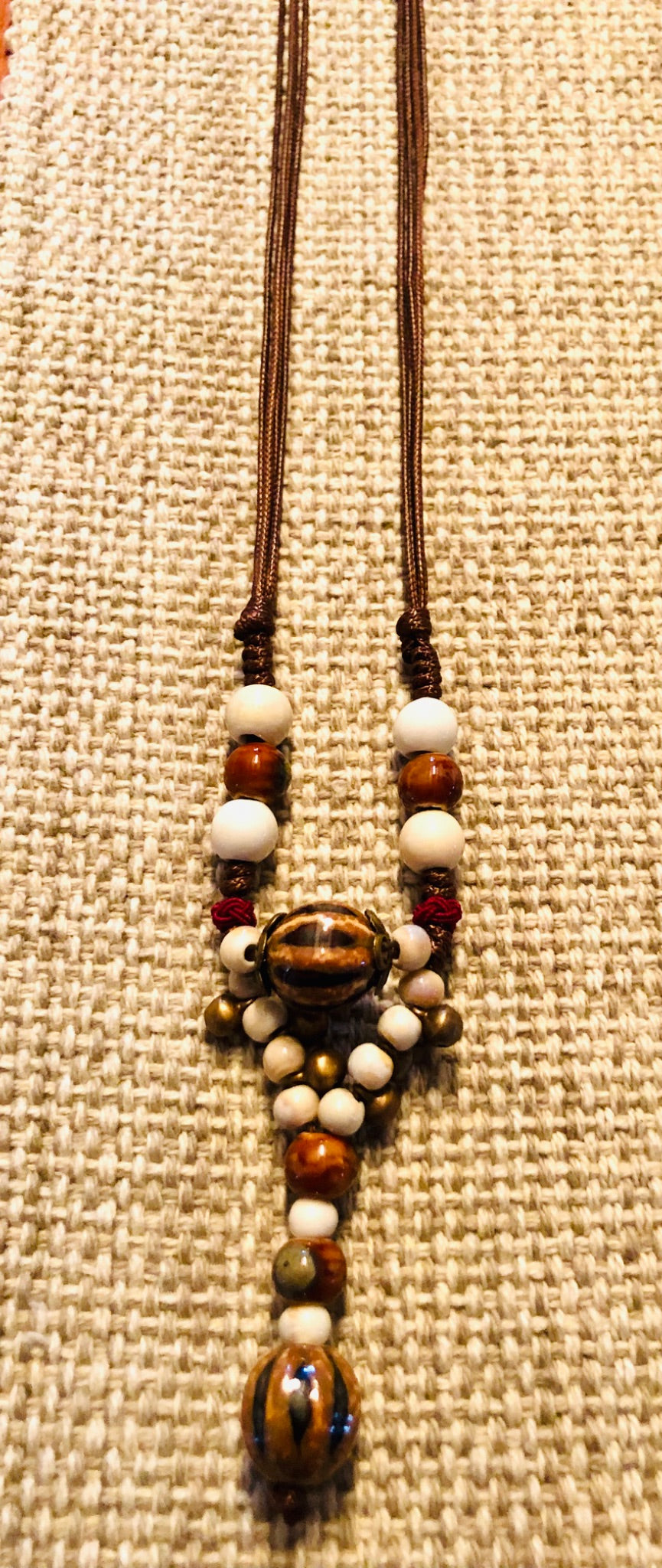 015216 Ceramic Bead Necklace B&C - 1
