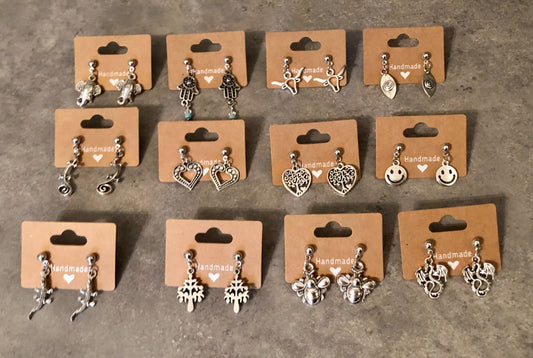 015-089 Assorted Silver Alloy Earrings - 1