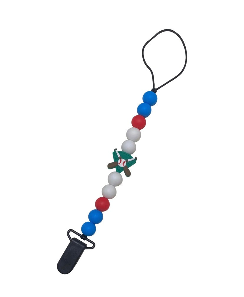 051048 Baseball Pacifier Clip - 1