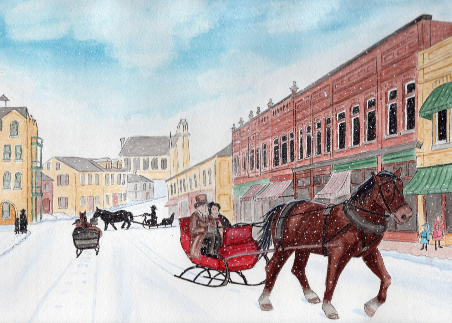 067316  “Oldtime Paris in Winter”  FRAMED - 1