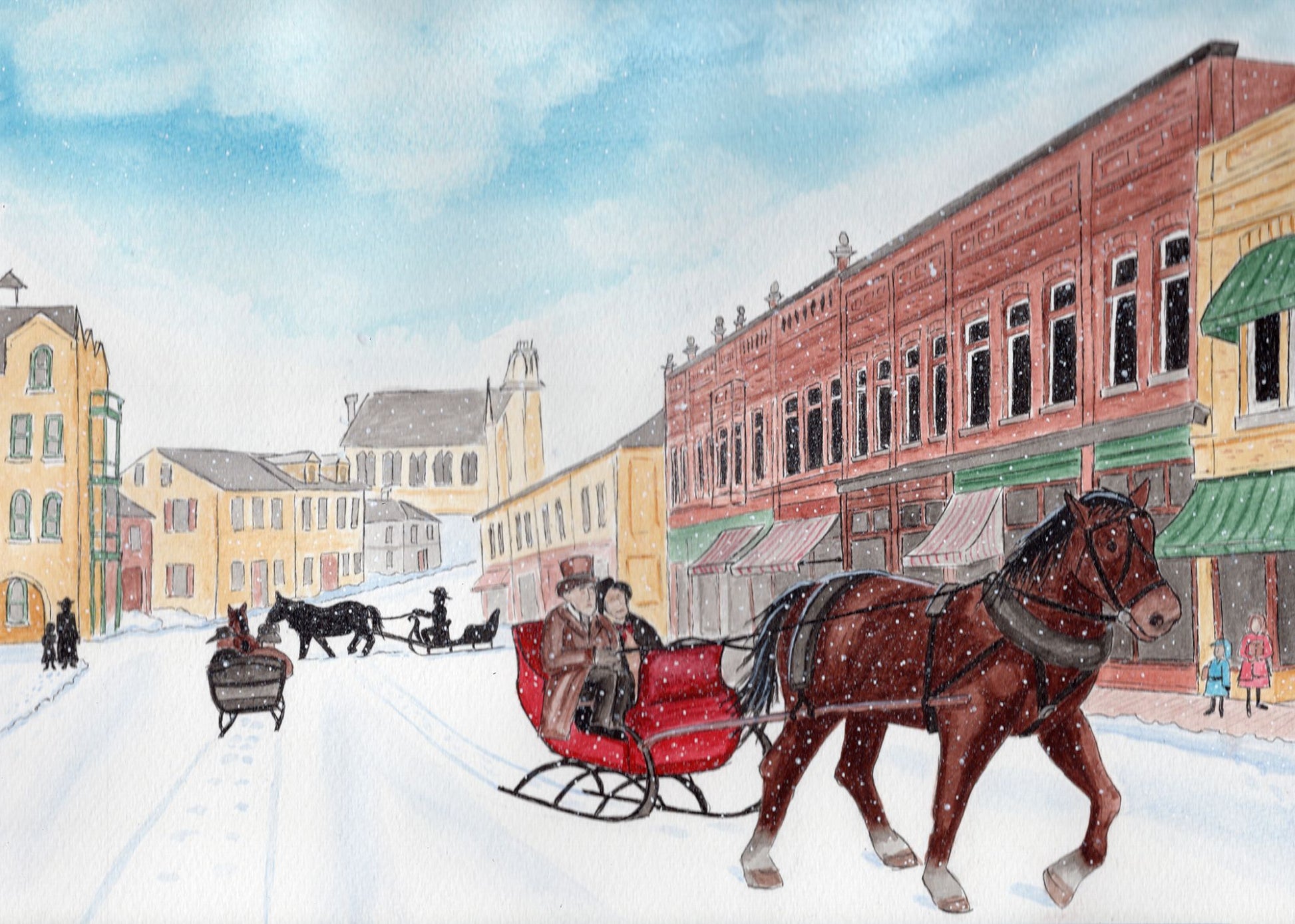 067316  “Oldtime Paris in Winter”  FRAMED - 1