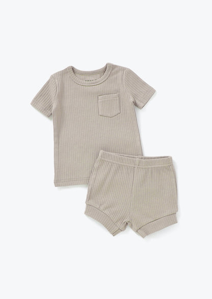 024029 Ribbed Short set - 2