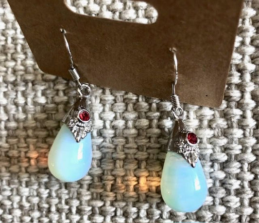 015001 925 Sterling Earrings with Teardrop Opalite - 1