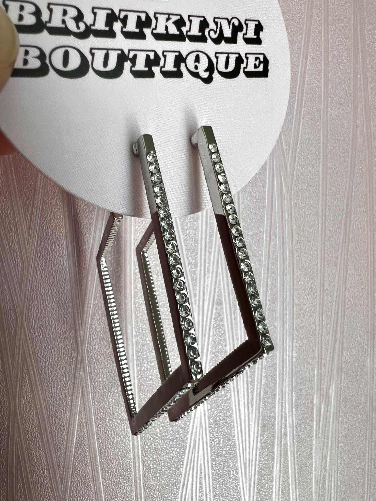 012245 rhinestone earrings - 1