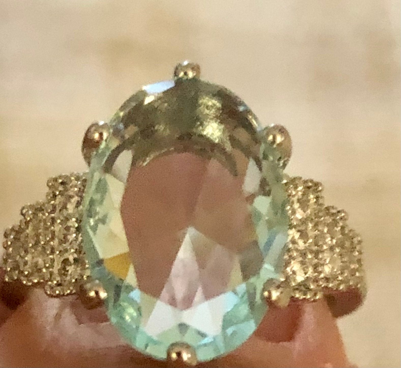 015136  Silver Plated Aquamarine Ring - 1