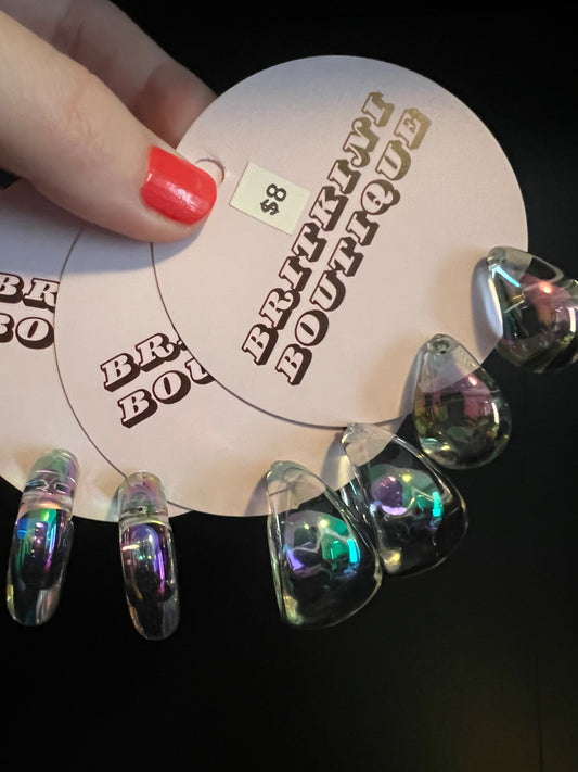 012305 y2k clear earring - 1