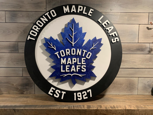 094-012  Toronto maple leaf wood sign