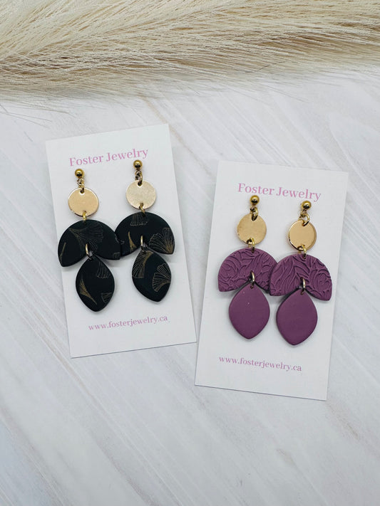076003 leaf earrings  - 1