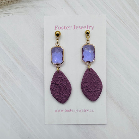 076018 mauve charm earrings - 1