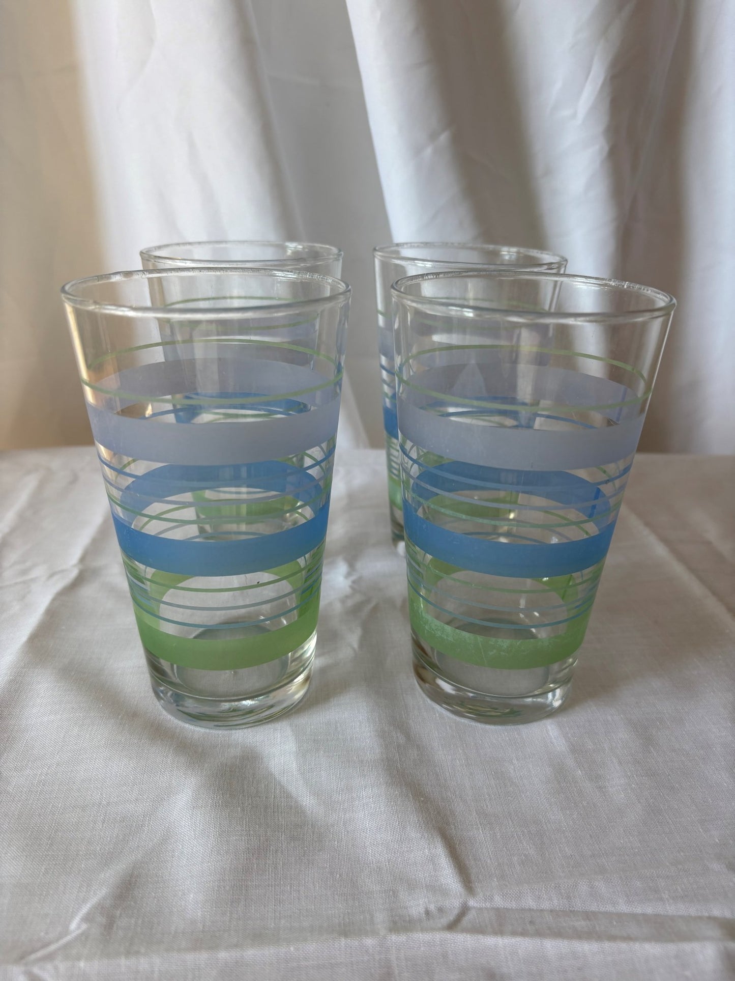 048030 - Blue Striped Drinking Glasses - 1