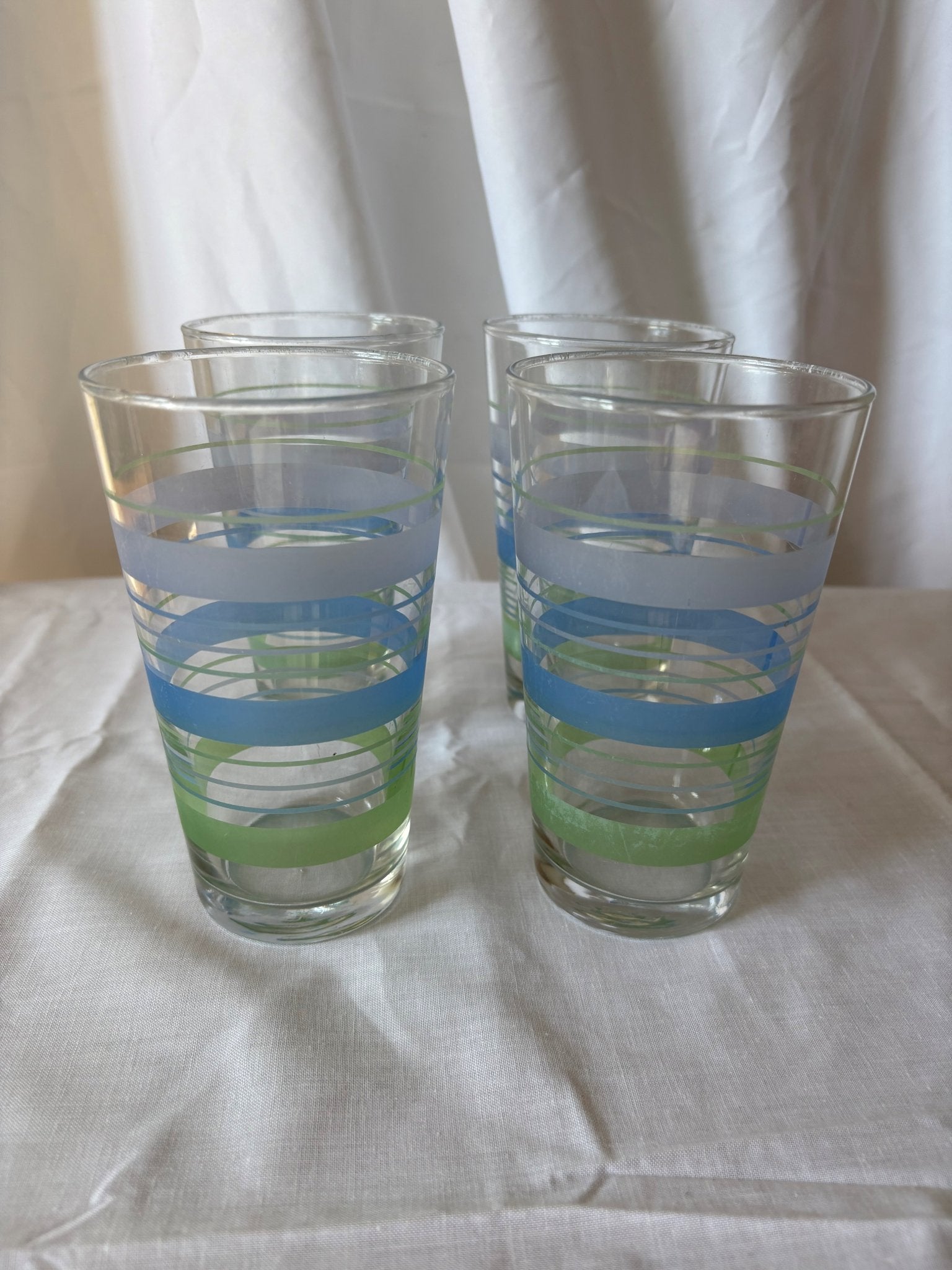 048030 - Blue Striped Drinking Glasses - 1