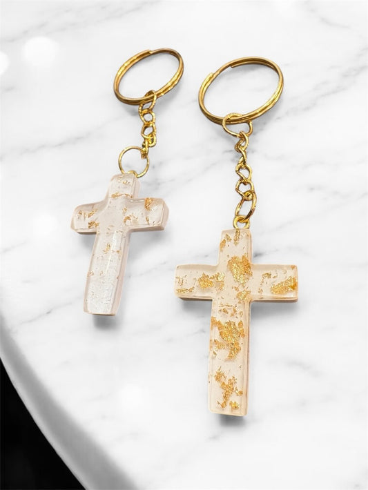 033009 Cross Keychain-Gold - 1