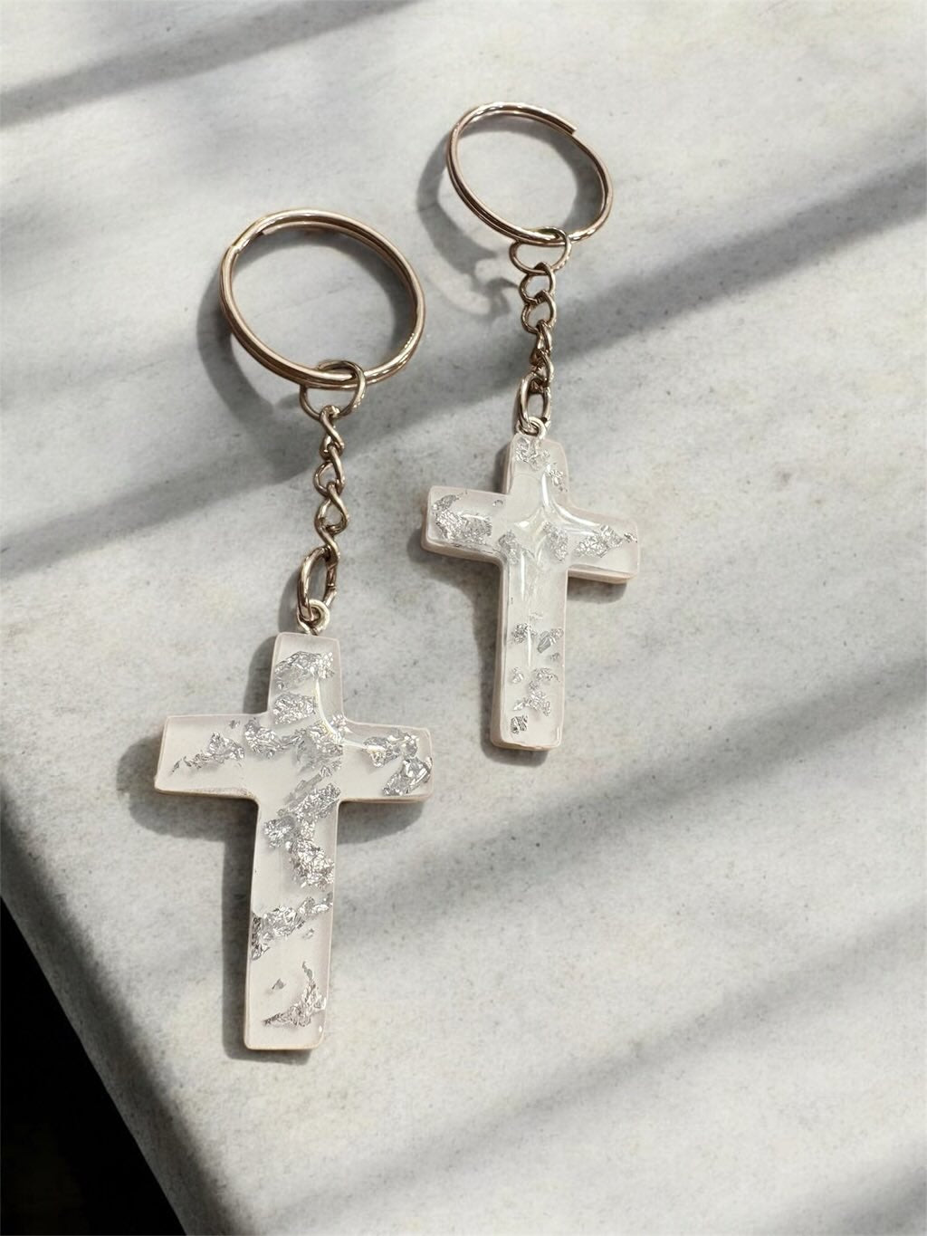 033010 Cross Keychain Silver - 1