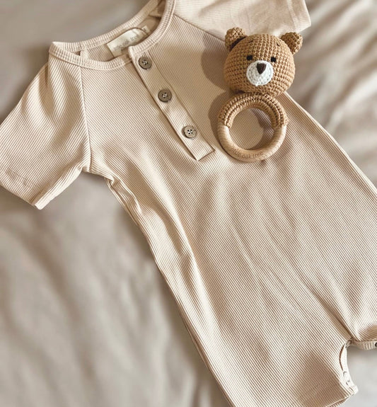 044015 - Ribbed Bamboo Neutral One Piece
