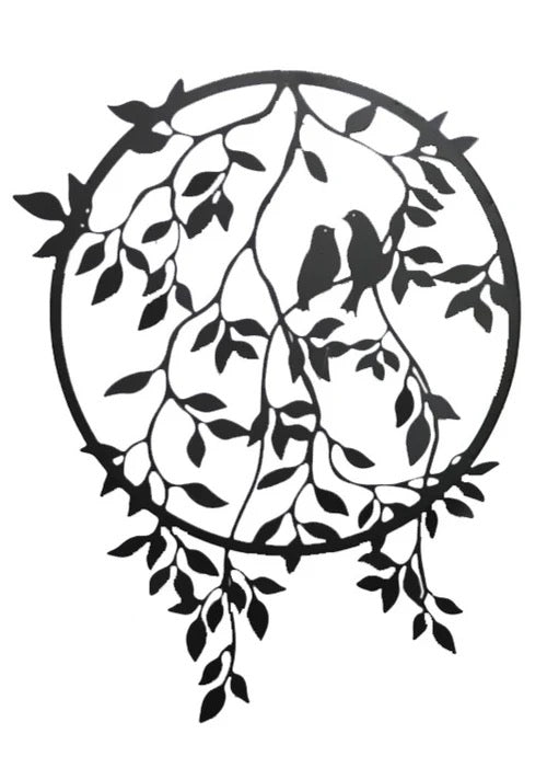 029972  Metal Bird/Leaf Wall Art