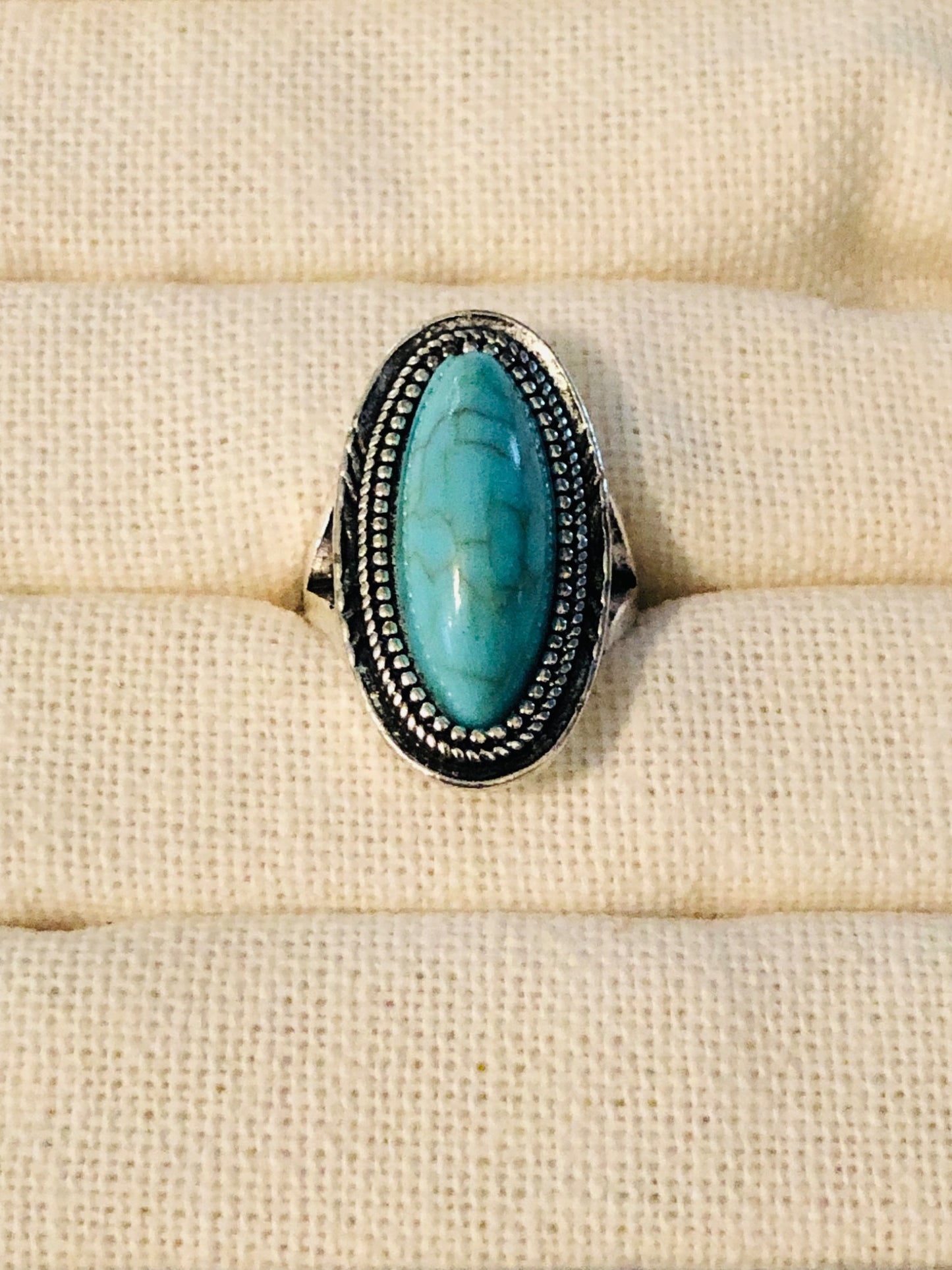015-133 Large Oval Turquoise Ring - 1