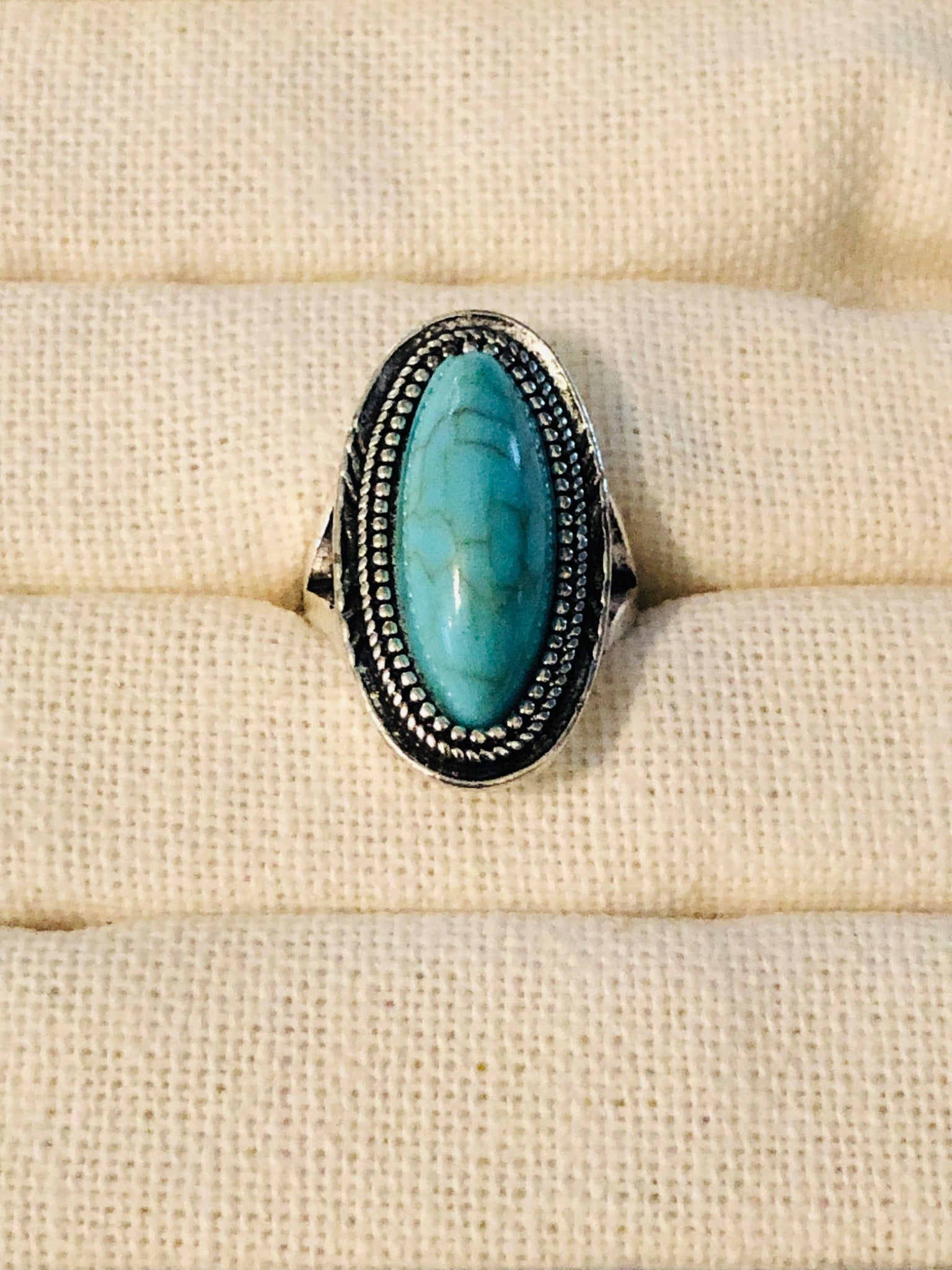 015-133 Large Oval Turquoise Ring - 1