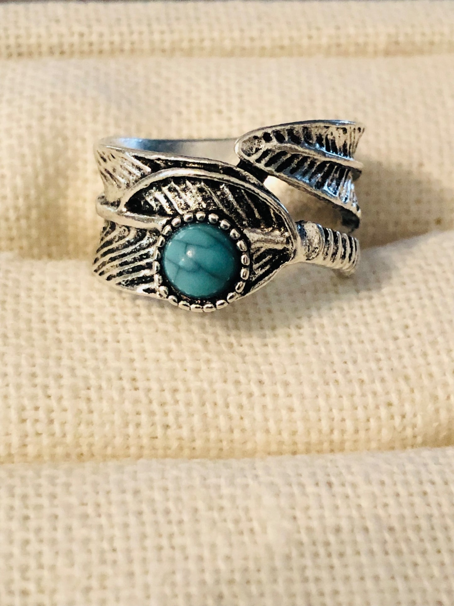 015-134 Feather Turquoise Ring - 1