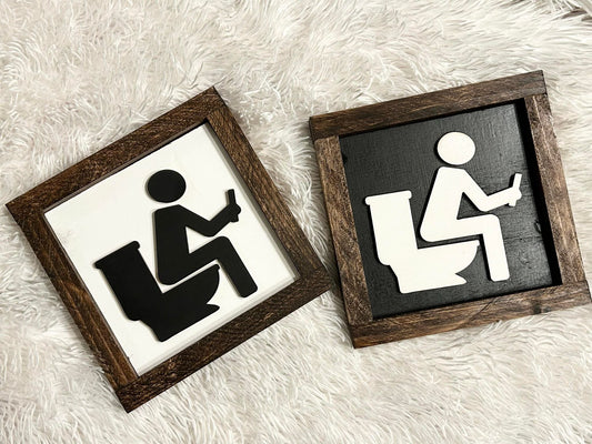 034-008 - Person on Toilet Bordered 3D Sign - 1
