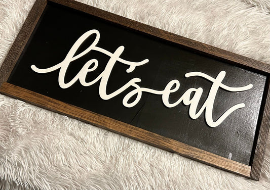 034-012 - Let's Eat Bordered 3D Sign - 1