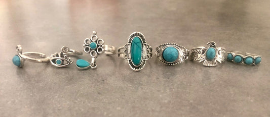 015-170 Turquoise Adjustable Ring - 1